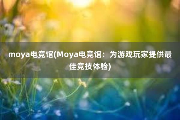 moya电竞馆(Moya电竞馆：为游戏玩家提供最佳竞技体验)