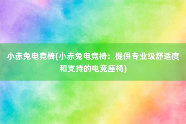 小赤兔电竞椅(小赤兔电竞椅：提供专业级舒适度和支持的电竞座椅)