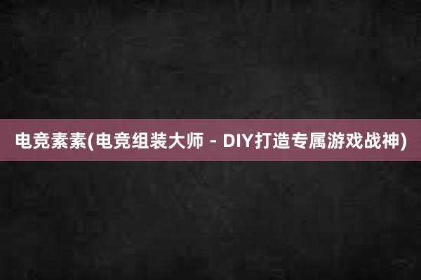 电竞素素(电竞组装大师 - DIY打造专属游戏战神)