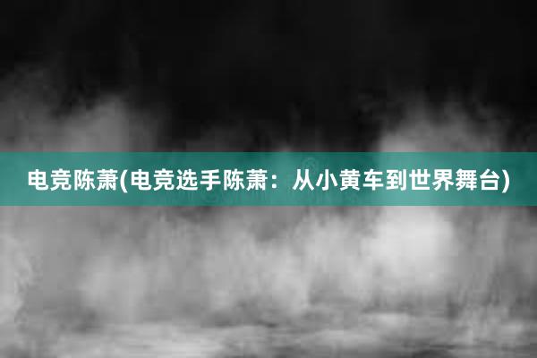 电竞陈萧(电竞选手陈萧：从小黄车到世界舞台)