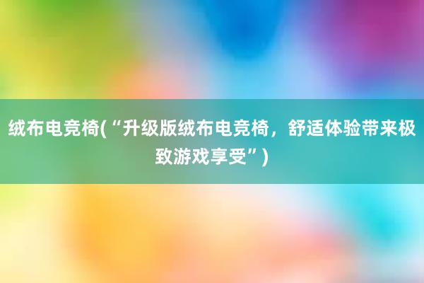 绒布电竞椅(“升级版绒布电竞椅，舒适体验带来极致游戏享受”)