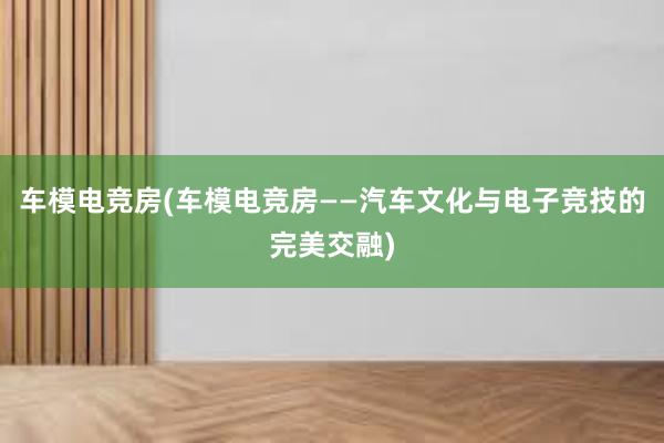 车模电竞房(车模电竞房——汽车文化与电子竞技的完美交融)