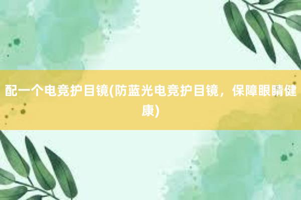 配一个电竞护目镜(防蓝光电竞护目镜，保障眼睛健康)