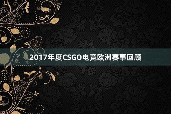 2017年度CSGO电竞欧洲赛事回顾