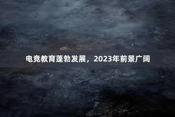 电竞教育蓬勃发展，2023年前景广阔