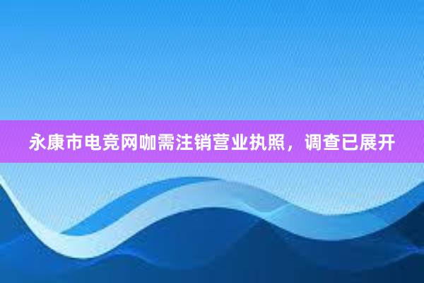 永康市电竞网咖需注销营业执照，调查已展开