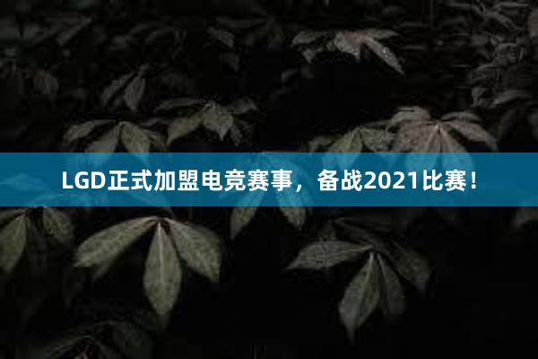 LGD正式加盟电竞赛事，备战2021比赛！