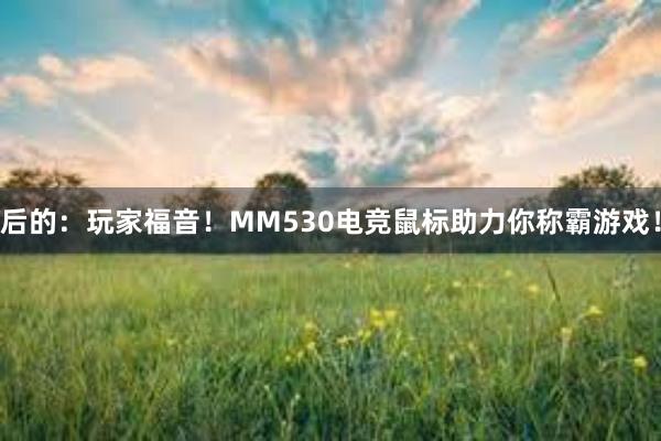 后的：玩家福音！MM530电竞鼠标助力你称霸游戏！