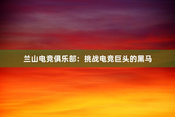 兰山电竞俱乐部：挑战电竞巨头的黑马