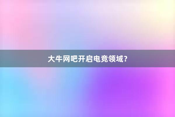 大牛网吧开启电竞领域？