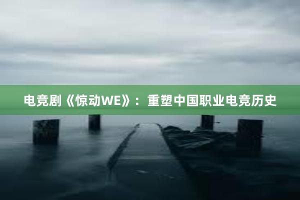 电竞剧《惊动WE》：重塑中国职业电竞历史