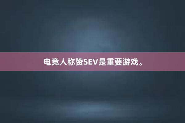 电竞人称赞SEV是重要游戏。