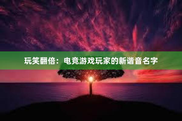 玩笑翻倍：电竞游戏玩家的新谐音名字