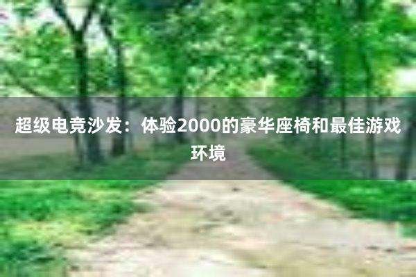 超级电竞沙发：体验2000的豪华座椅和最佳游戏环境